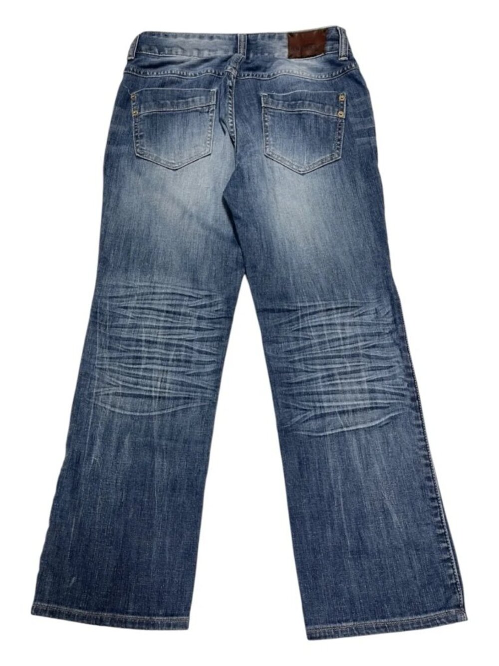 Express Y2K Wide-Leg Jeans in Medium Blue Wash - Picture 2 of 10